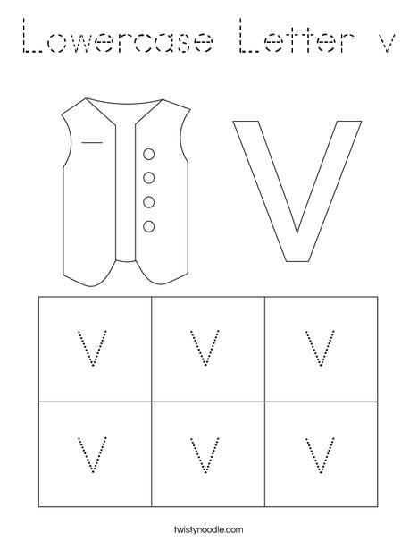 Lowercase Letter v Coloring Page