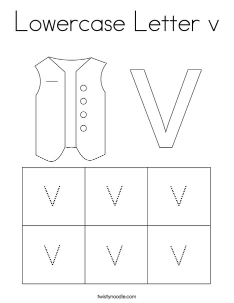 Lowercase Letter v Coloring Page