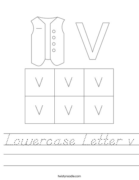 Lowercase Letter v Worksheet