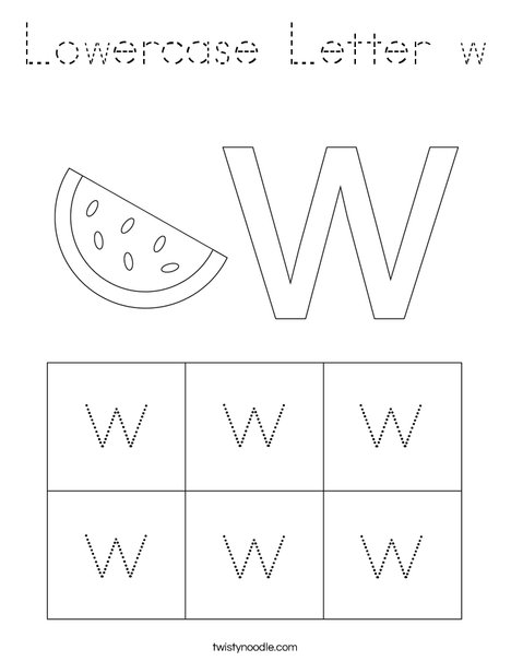 Lowercase Letter w Coloring Page