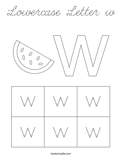 Lowercase Letter w Coloring Page