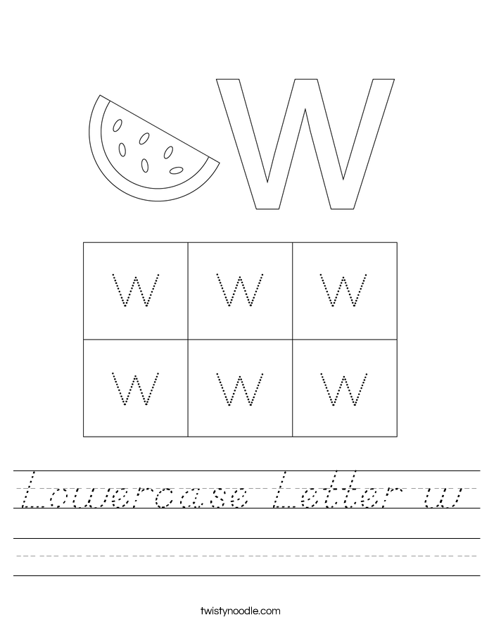 Lowercase Letter w Worksheet