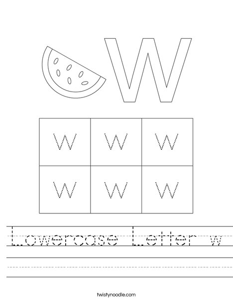 Lowercase Letter w Worksheet