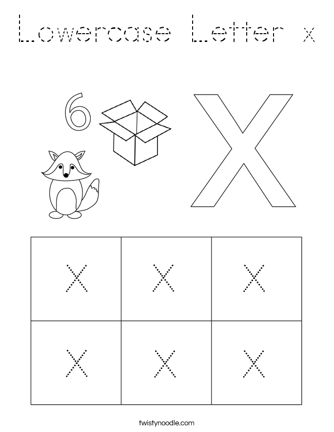 Lowercase Letter x Coloring Page