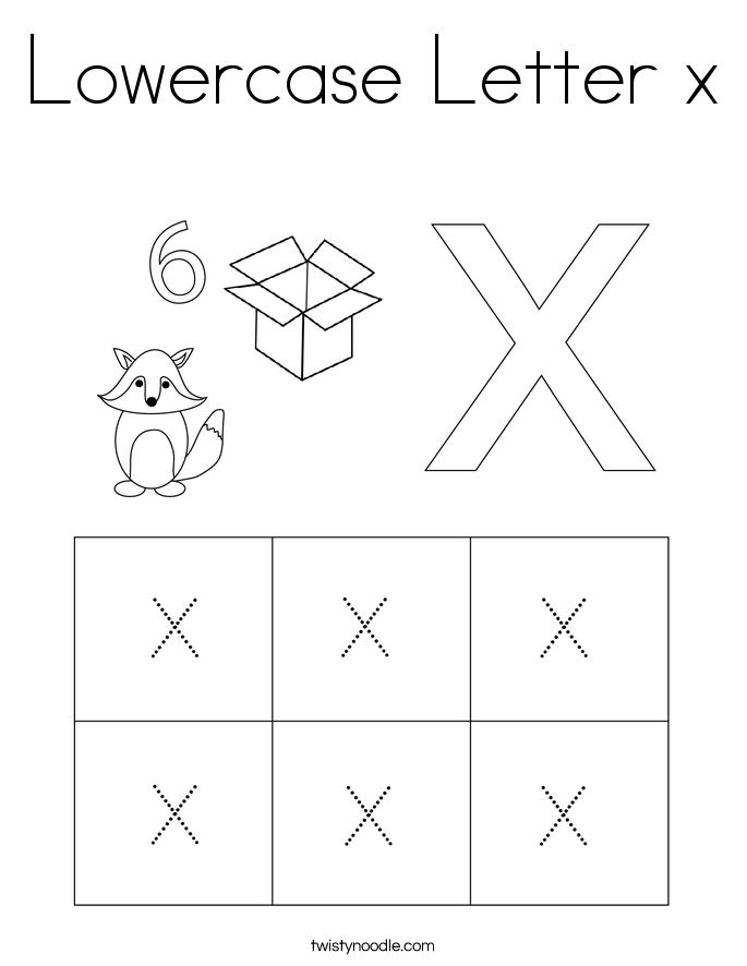 Lowercase Letter x Coloring Page