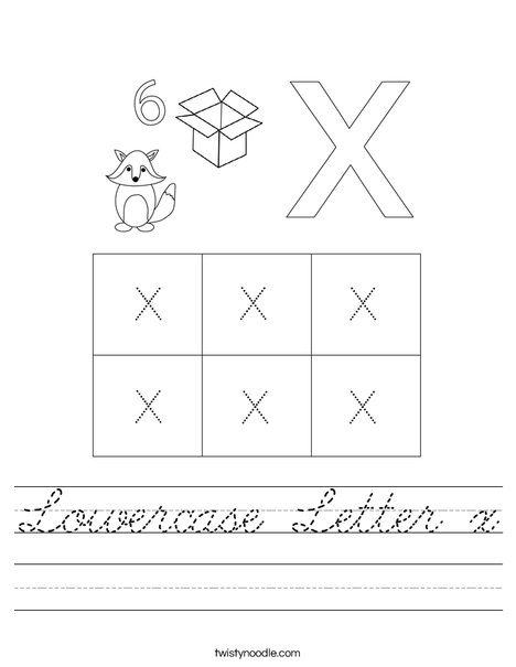 Lowercase Letter x Worksheet
