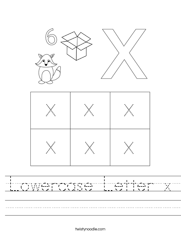 Lowercase Letter x Worksheet