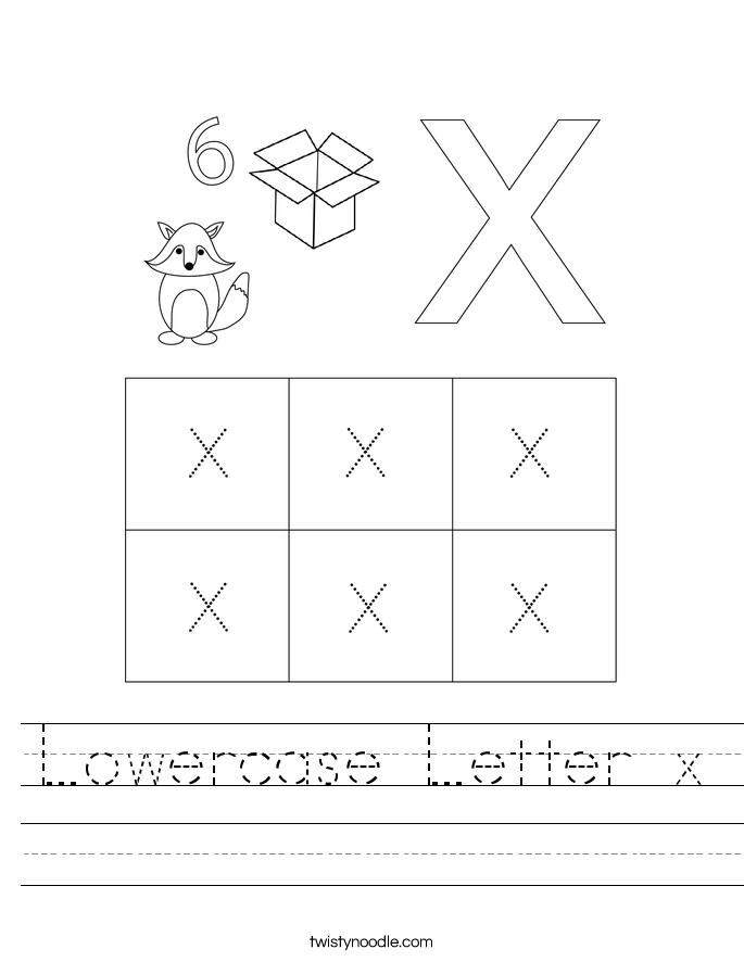 lowercase letter x worksheet twisty noodle