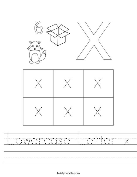 lowercase letter x worksheet twisty noodle