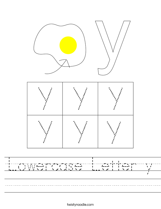 Lowercase Letter y Worksheet