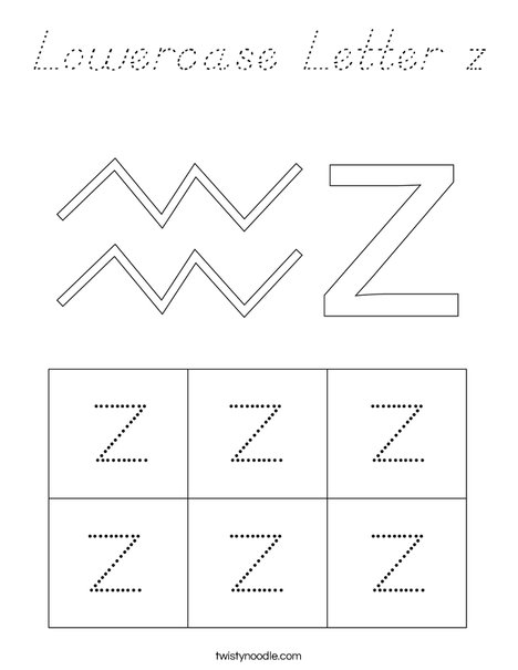 Lowercase Letter z Coloring Page