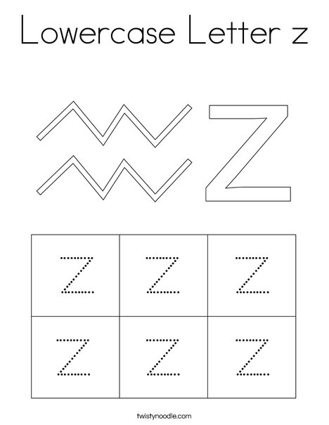 Lowercase Letter z Coloring Page