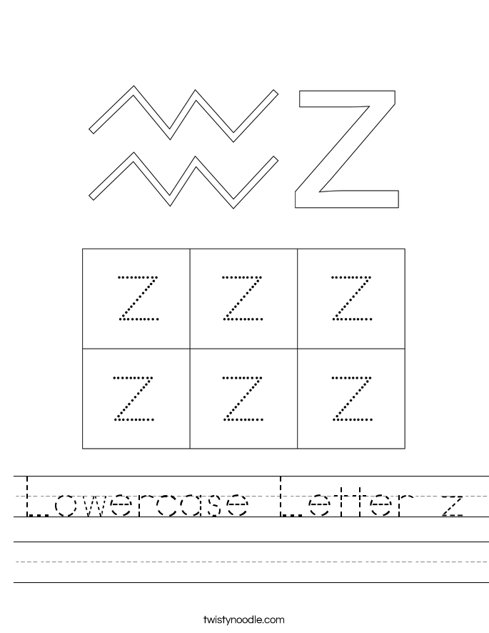 Lowercase Letter z Worksheet