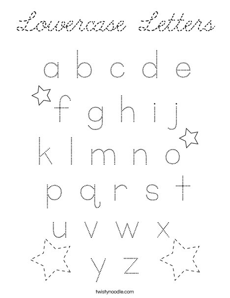 Lowercase Letters Coloring Page