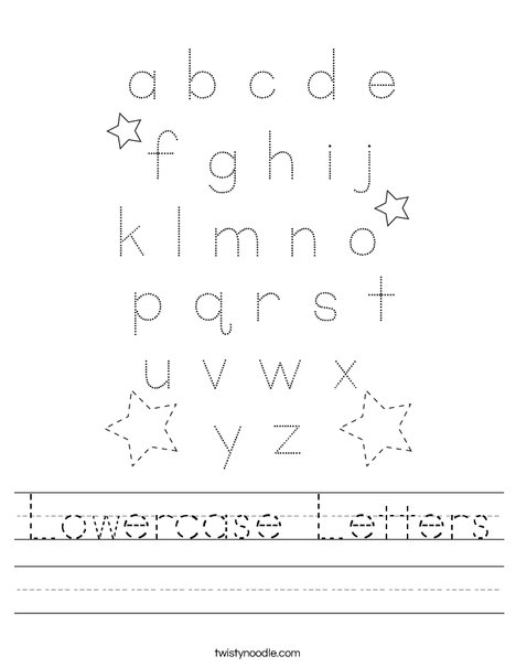 Lowercase Letters Worksheet - Twisty Noodle