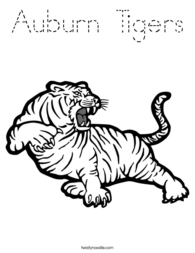 Auburn Tigers Coloring Page