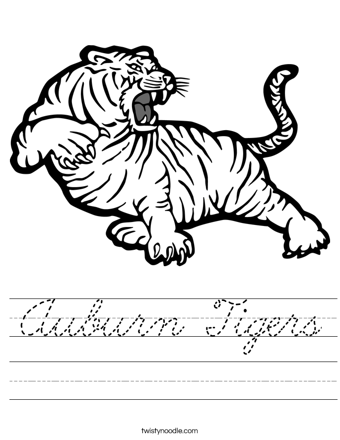 Auburn Tigers Worksheet