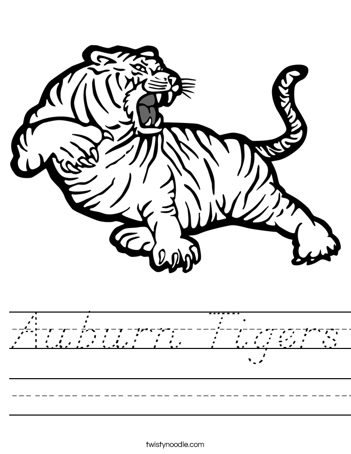 Auburn Tigers Worksheet