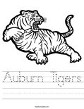 Auburn Tigers Worksheet