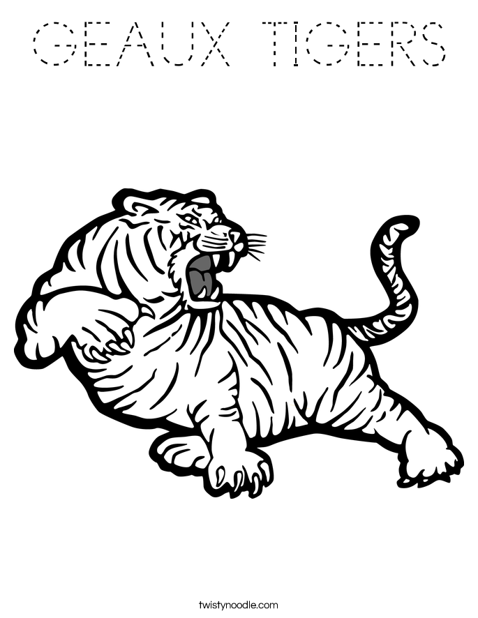 GEAUX TIGERS Coloring Page