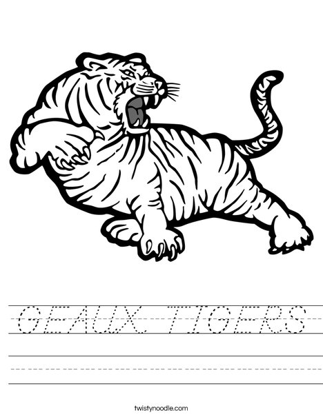 LSU Tiger Worksheet
