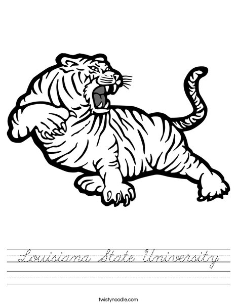 LSU Tiger Worksheet