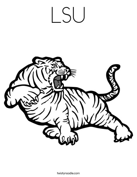 LSU Tiger Coloring Page