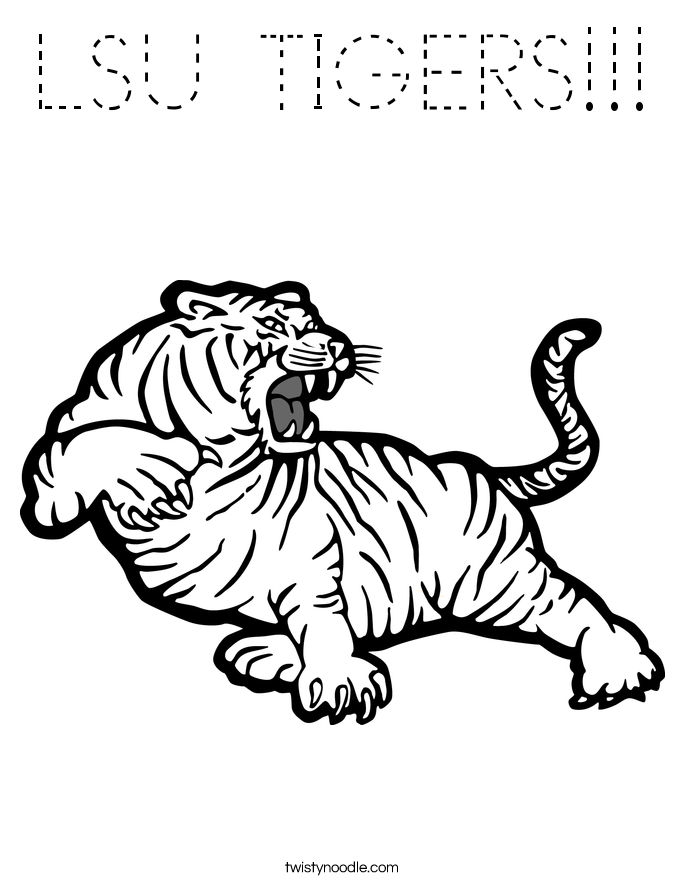 LSU TIGERS!!! Coloring Page