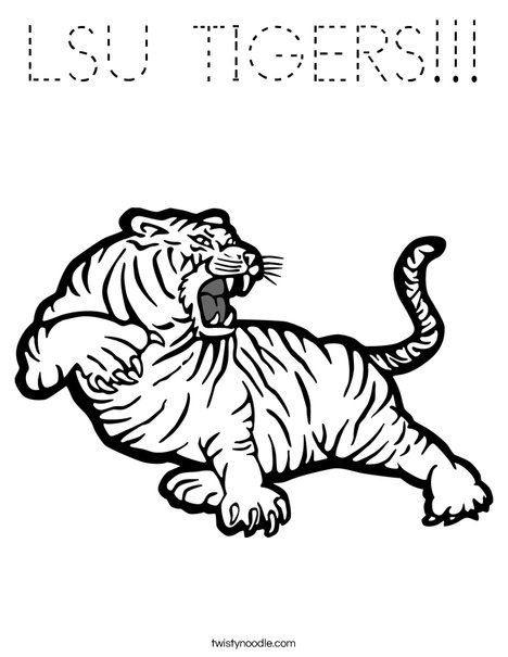 LSU Tiger Coloring Page