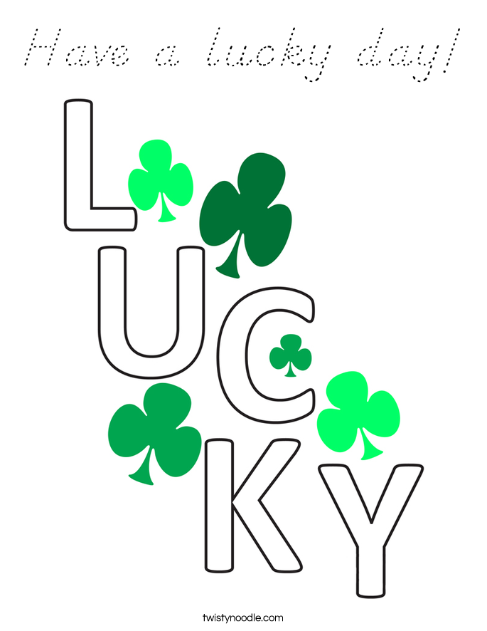 Have a lucky day! Coloring Page
