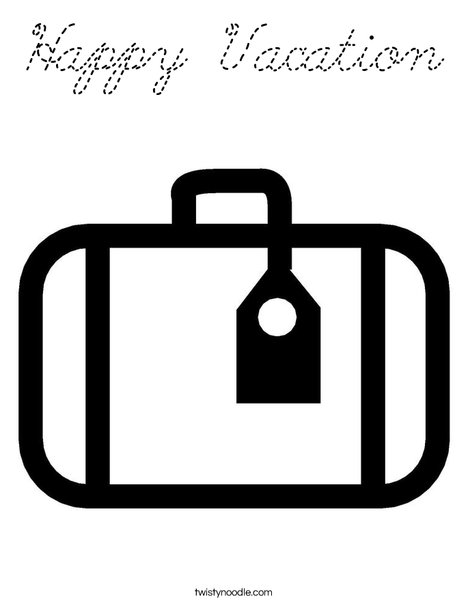 Luggage with Tag Coloring Page
