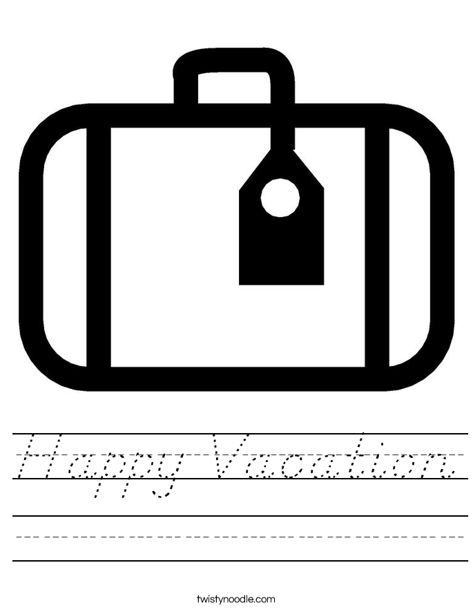 Happy Vacation Worksheet