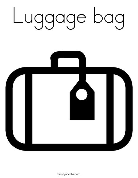 Luggage with Tag Coloring Page