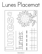 Lunes Placemat Coloring Page
