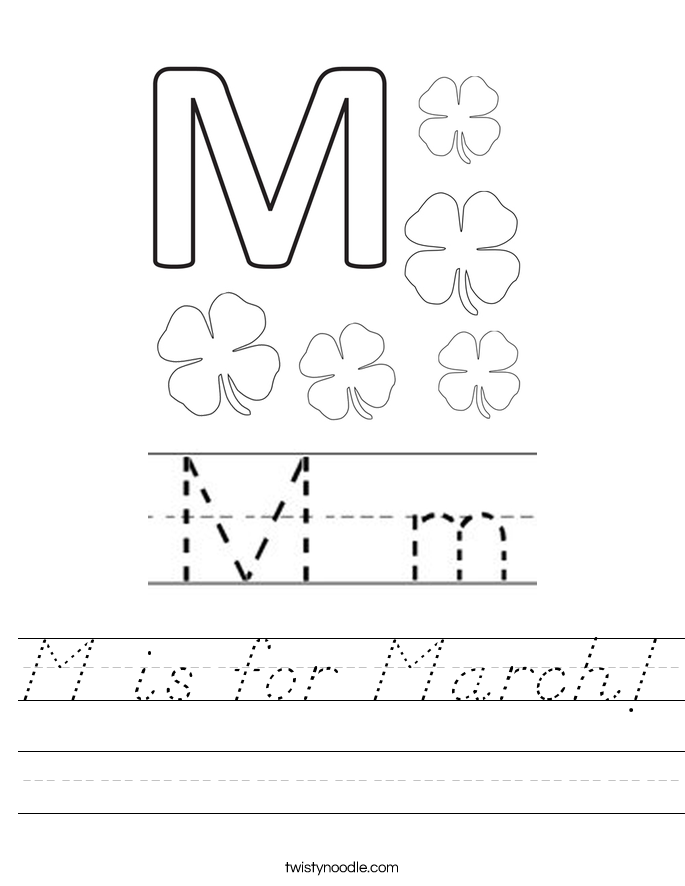 M is for March! Worksheet