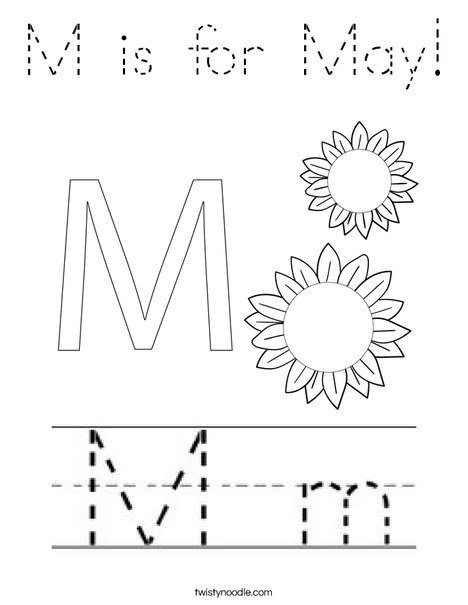 M is for May! Coloring Page