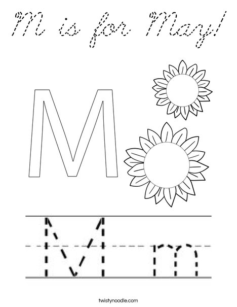 M is for May! Coloring Page