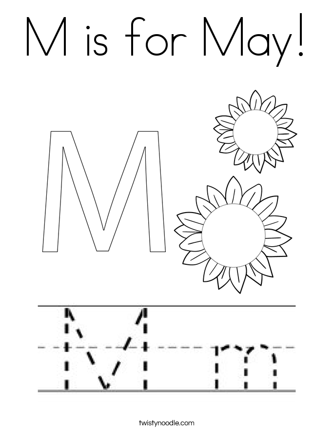 M is for May! Coloring Page