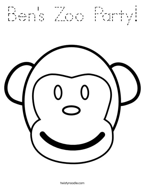 M is for Monkey Coloring Page
