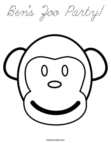 M is for Monkey Coloring Page