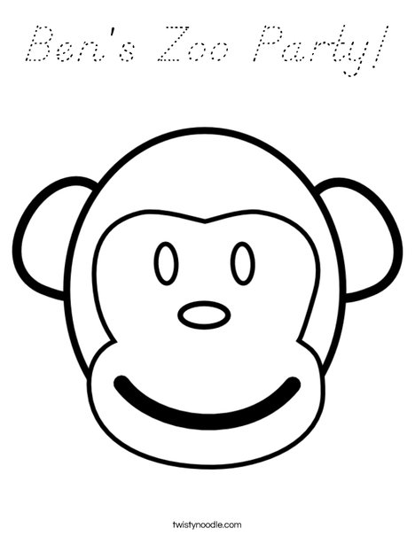 M is for Monkey Coloring Page