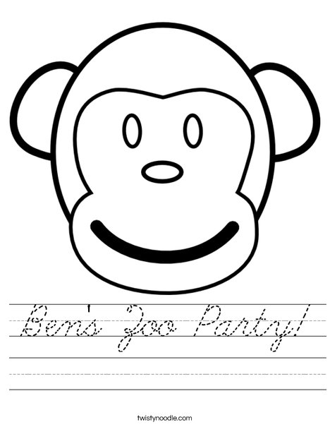 M is for Monkey Worksheet