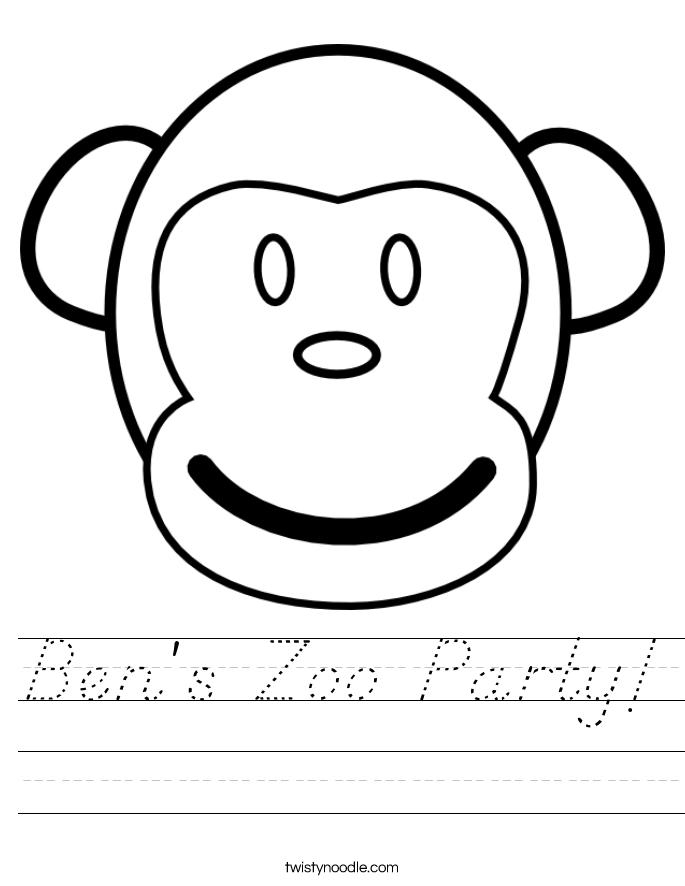 Ben's Zoo Party! Worksheet