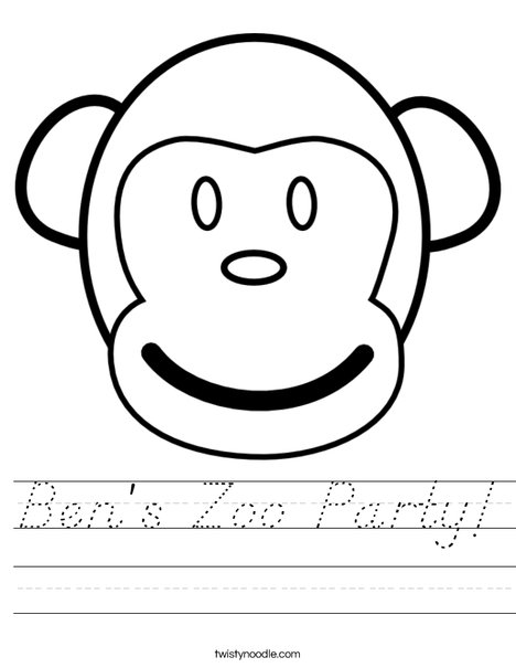 M is for Monkey Worksheet