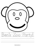 Ben's Zoo Party! Worksheet