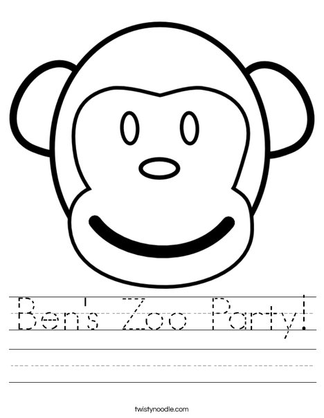 M is for Monkey Worksheet