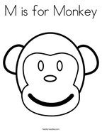 M is for Monkey Coloring Page