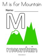 M is for Mountain Coloring Page