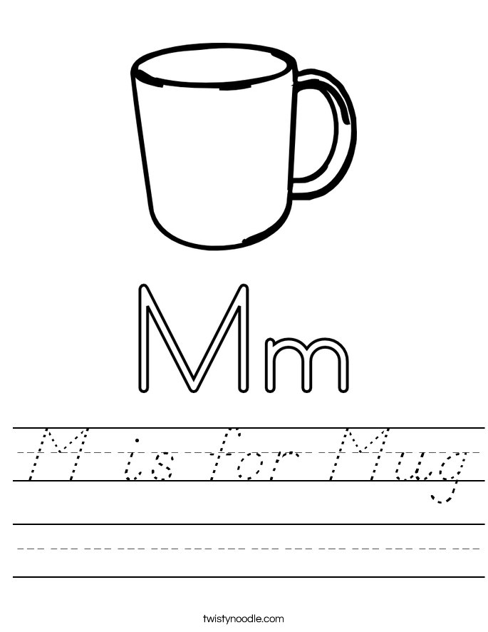 M is for Mug Worksheet