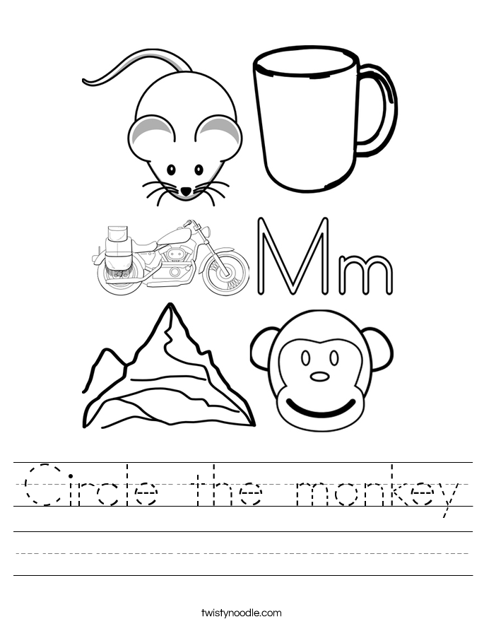 Circle the monkey Worksheet